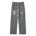 Unisex Solid Color Fleece Straight Leg Pants